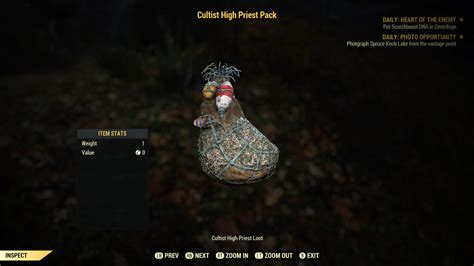 Fallout 76 cultist high priest pack. Things To Know About Fallout 76 cultist high priest pack. 